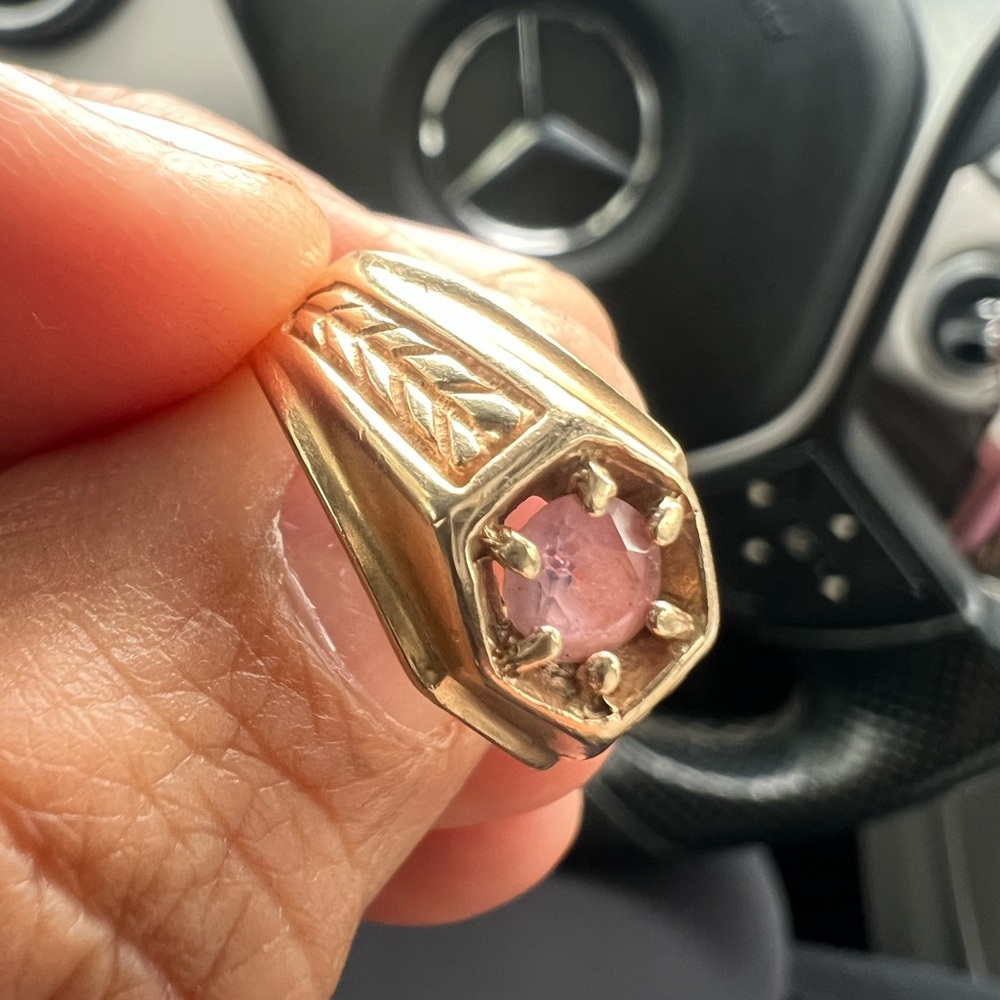 Gold Ring with Pink Stone